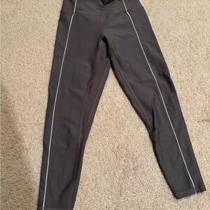 EUC YPB Gray Leggings with White Piping M